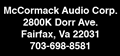 McCormack Audio Corp. 2733 Merrilee Drive Fairfax, VA 22031 703-573-9665 